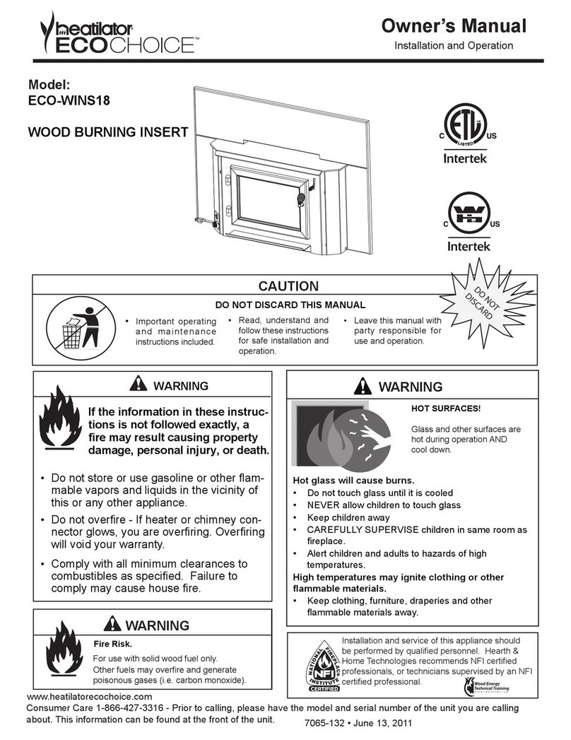Heatilator ECO-WINS18 User manual Heatilator ECO-WINS18 User manual