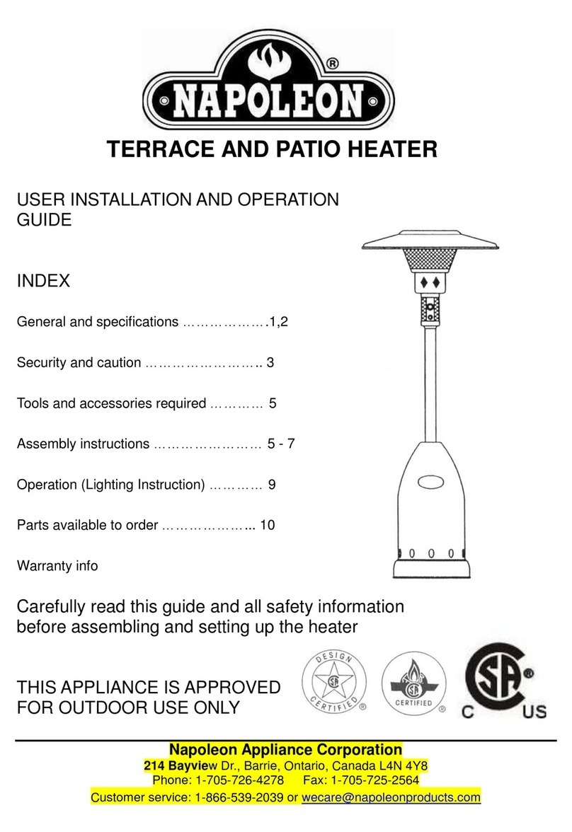 Napoleon PTH55PSS-1 Operating instructions