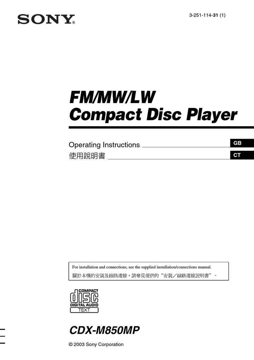 Sony CDX-M850MP  (XT-XM1) operating instructions