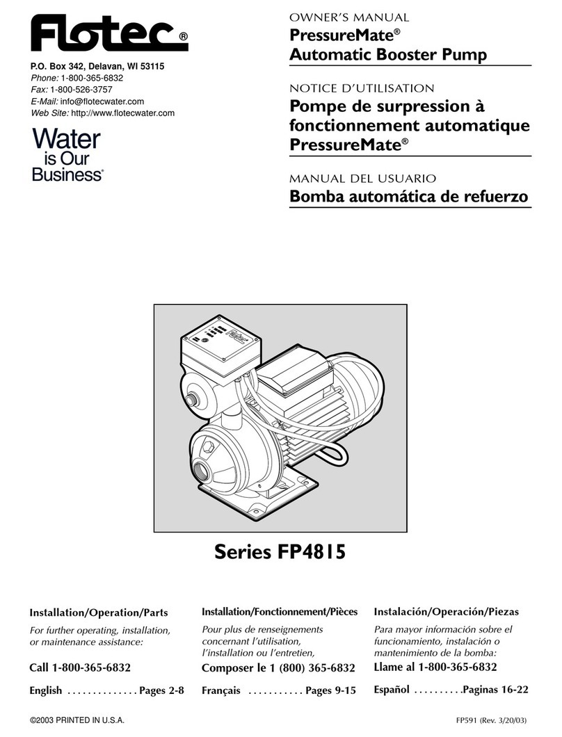 Flotec PressureMate FP4815 Series User manual