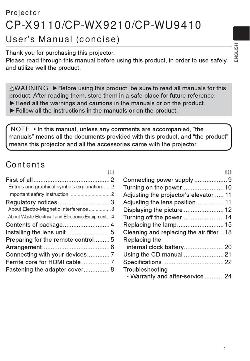 Hitachi CP-WX9210 User manual