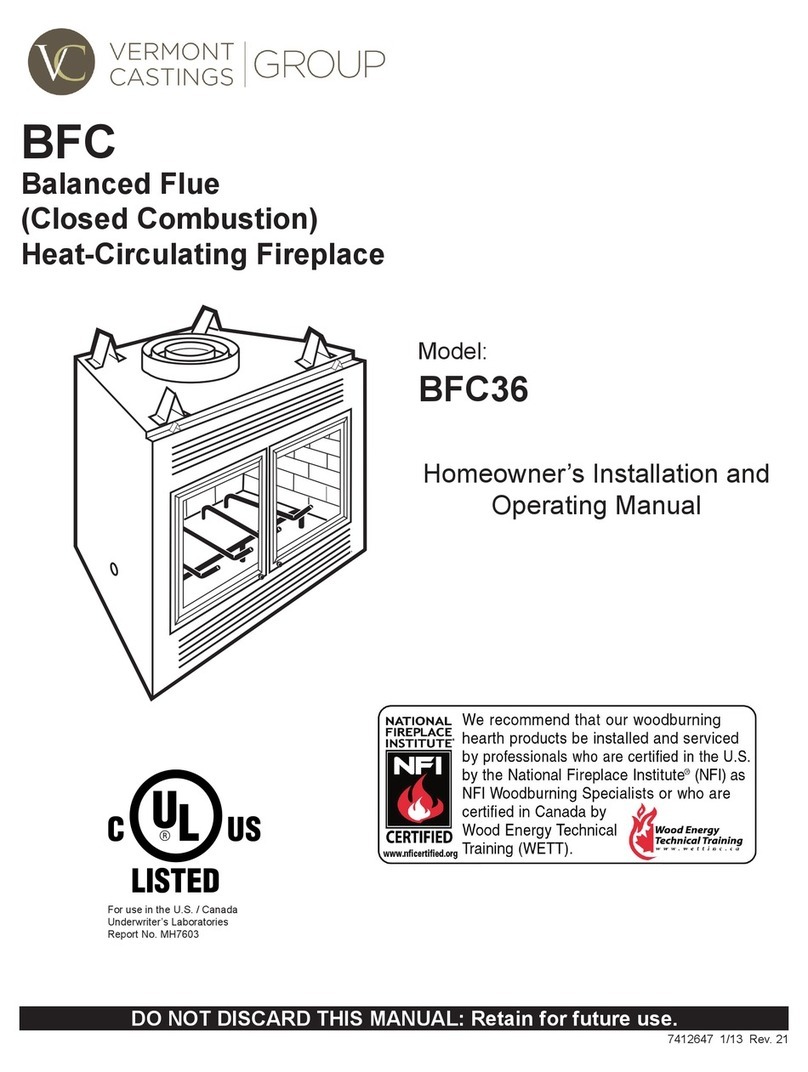 Vermont Castings Majestic BFC36 Homeowner's installation and operating manual Vermont Castings Majestic BFC36 Homeowner's installation and operating manual