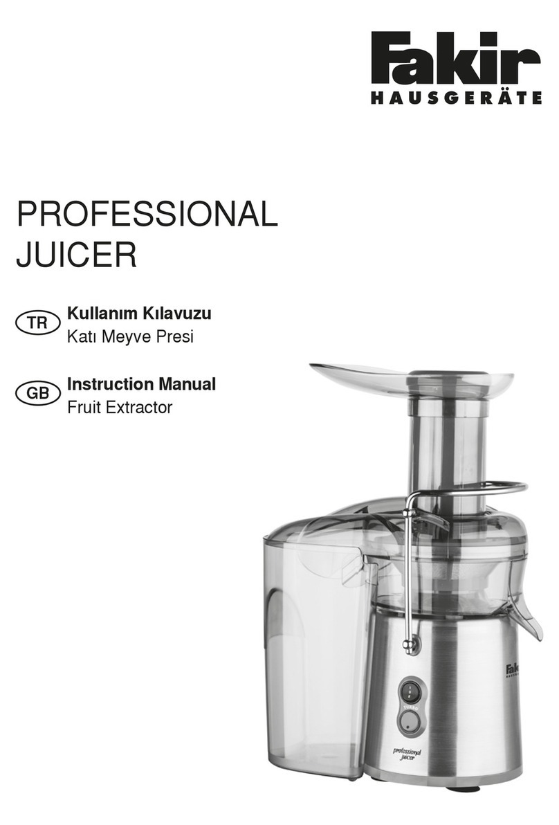 Fakir PROFESSIONAL JUICER instruction manual