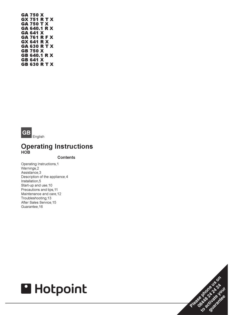 Hotpoint GB 630 R T X operating instructions