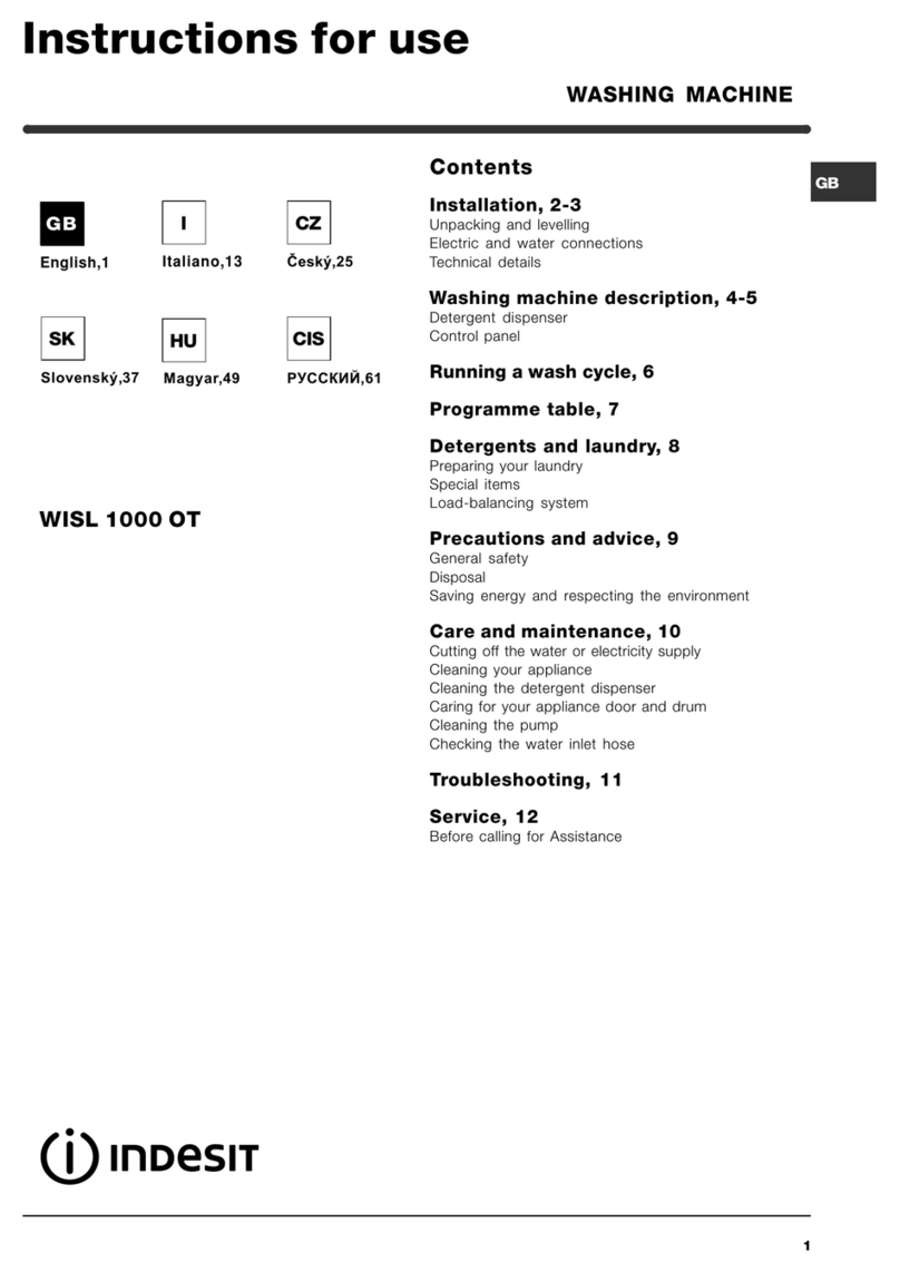 Indesit WISL 1000 OT Instructions for use