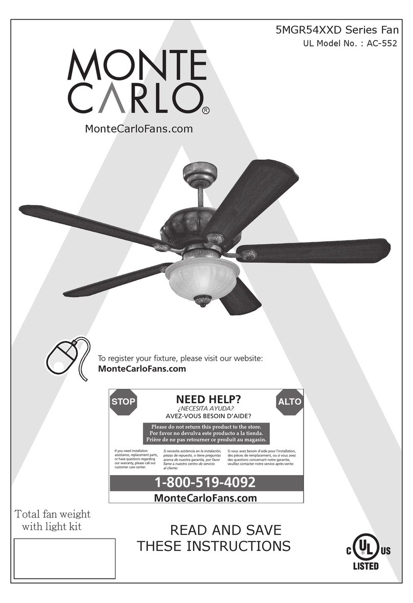 Monte Carlo Fan Company 5MGR54XXD Series instructions