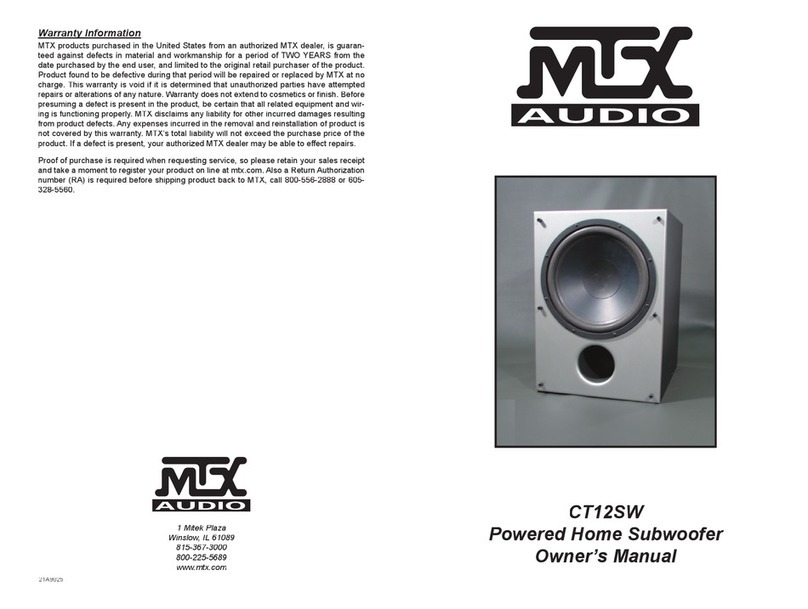 MTX CT12SW User manual MTX CT12SW User manual