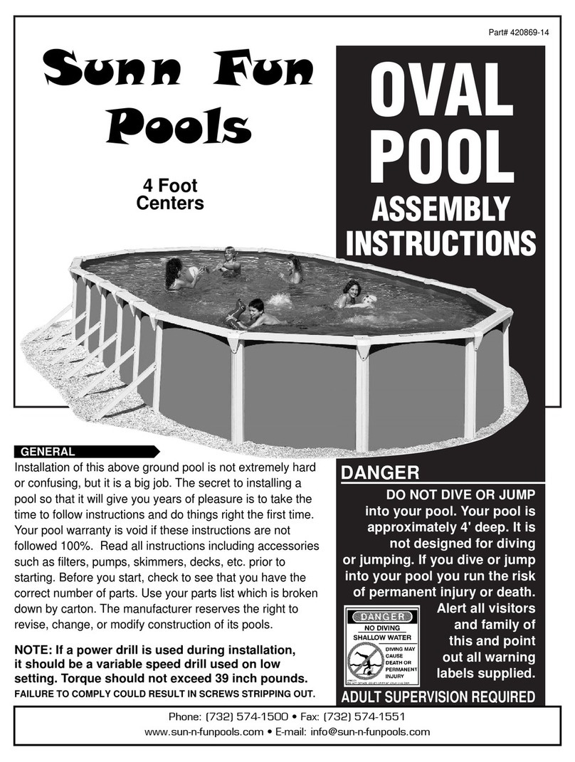 Sunn Fun 4 Foot Centers Oval Pool 420869-14 Assembly instructions