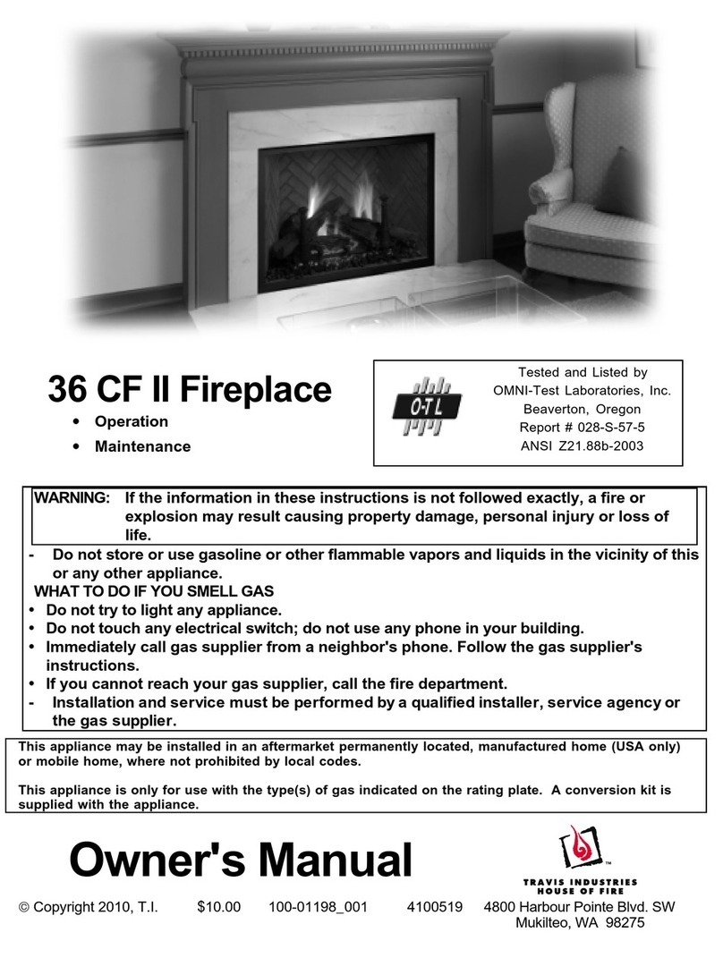 Travis Industries 36 CF II User manual
