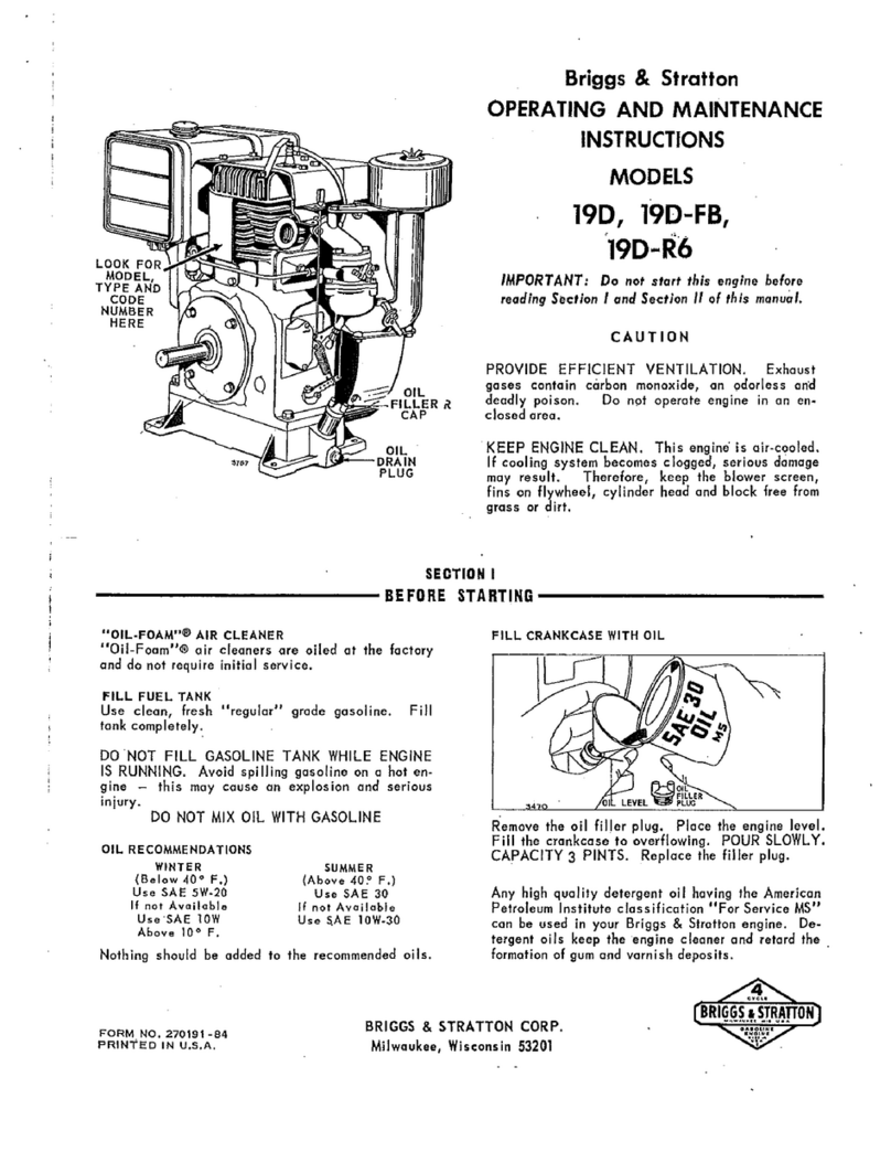 Briggs & Stratton 19D Operating instructions