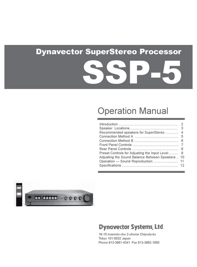 Dynavector SSP-5 Operation manual