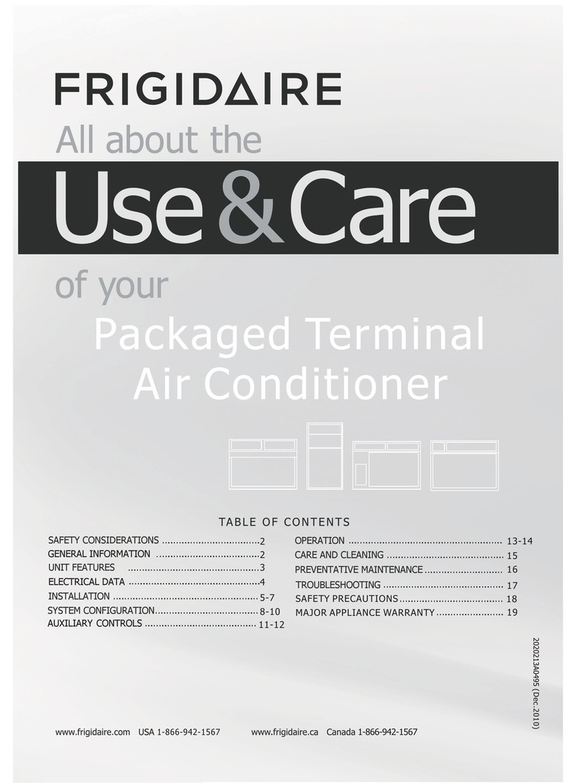 Frigidaire ELECTRONIC CONTROL AIR CONDITIONER Owner's manual