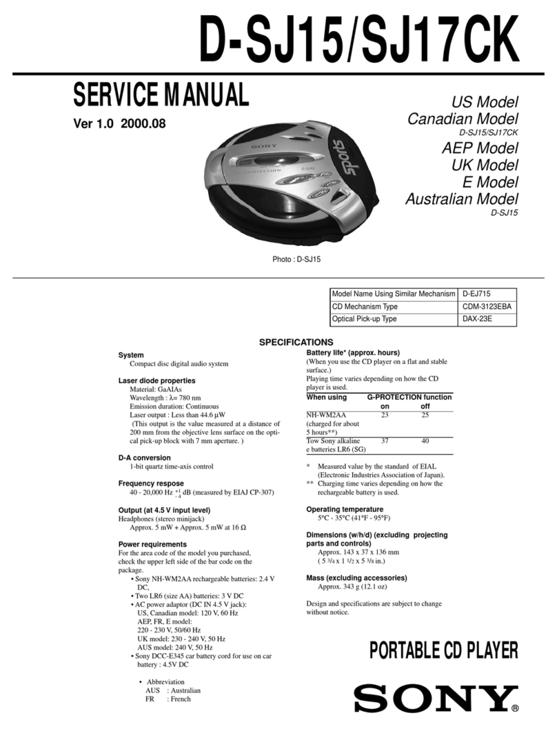 Sony D-SJ15 Primary User manual