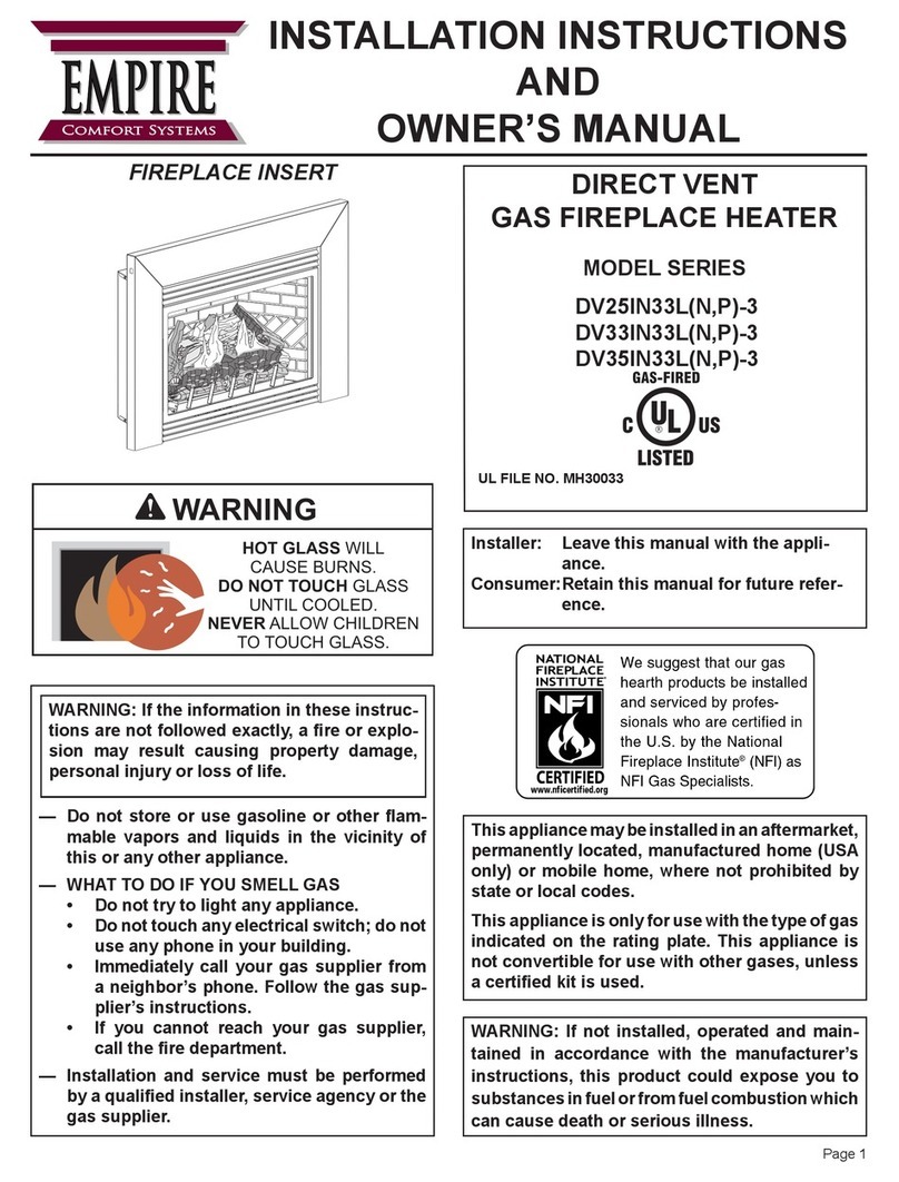 Empire Comfort Systems DV25IN33L(N Installation instructions and owner's manual