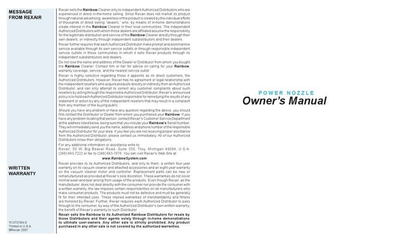 Power Nozzle e SERIES owner's manual
