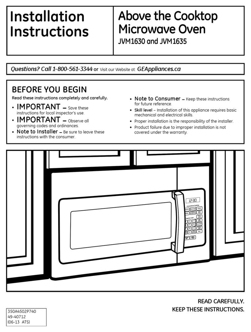 GE SpacemakerXL JVM1630 User manual