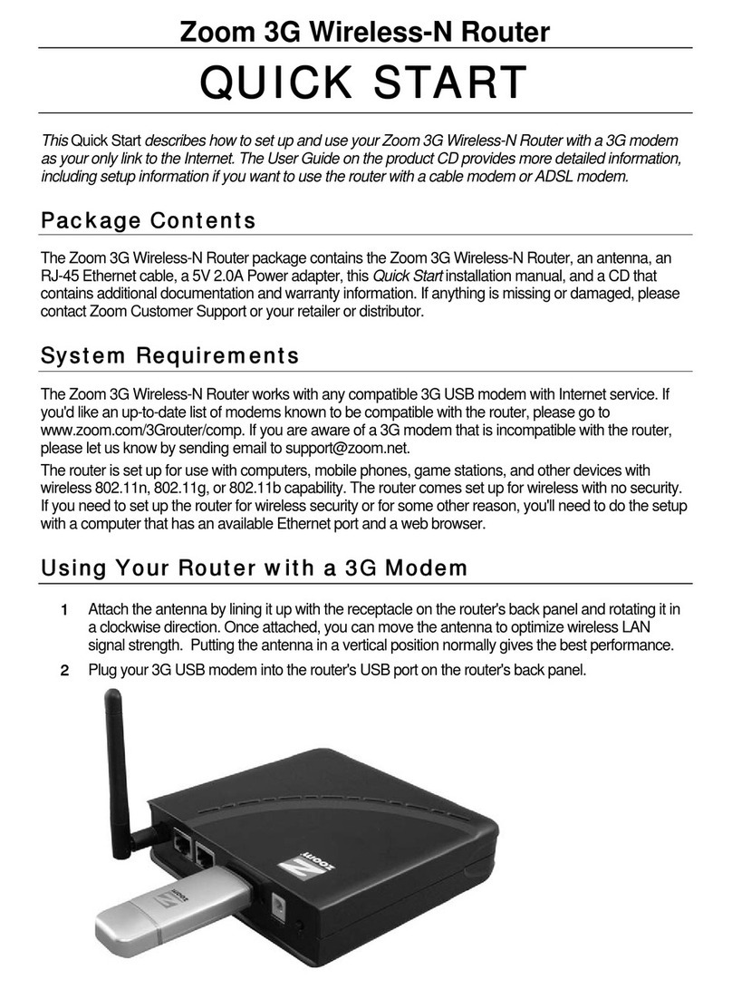 Zoom 3G+ Modem/Router User manual