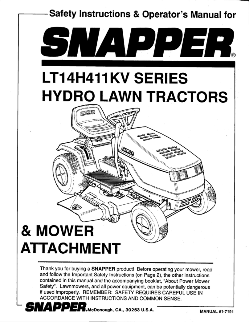 Snapper LT14H411KV Operation and maintenance manual