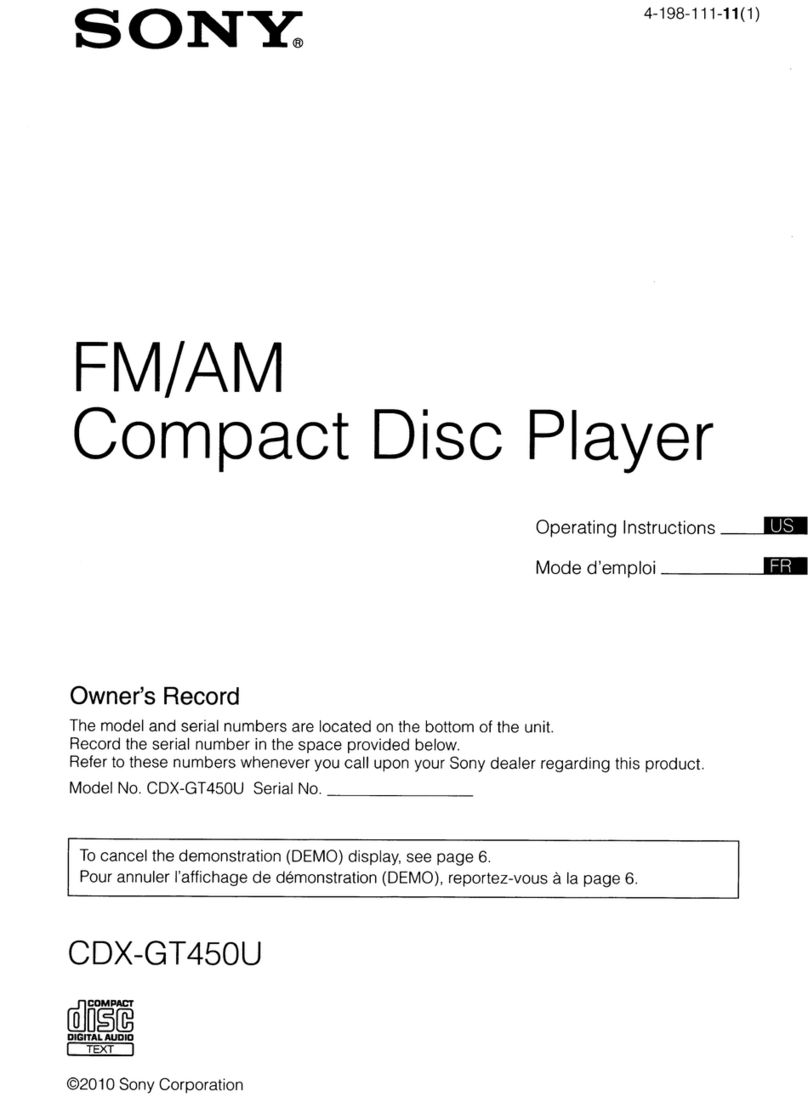 Sony CDX-GT450U operating instructions
