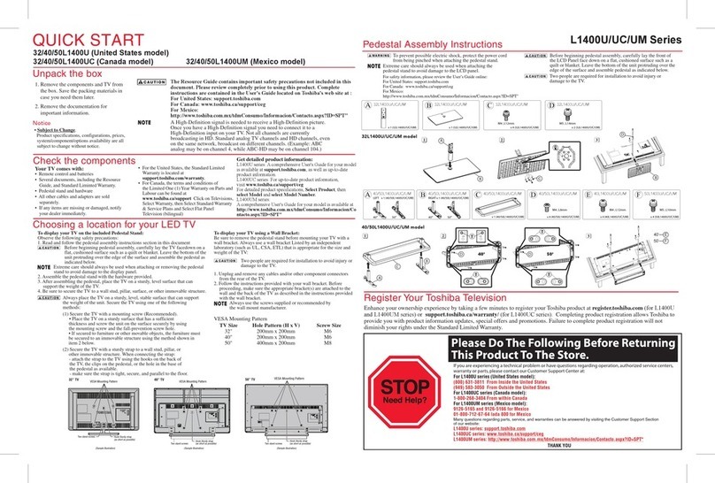 Toshiba 32L1400U User manual