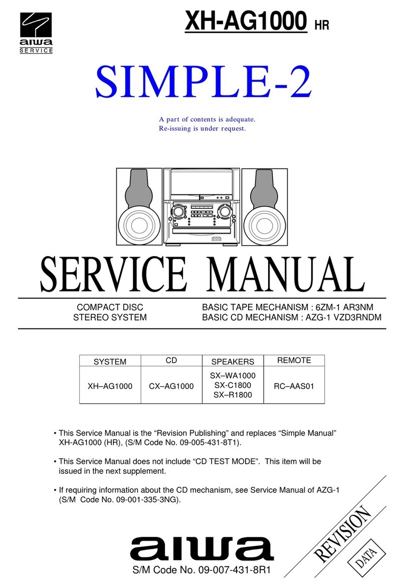 Aiwa SIMPLE-2 XH-AG1000 HR Service manual