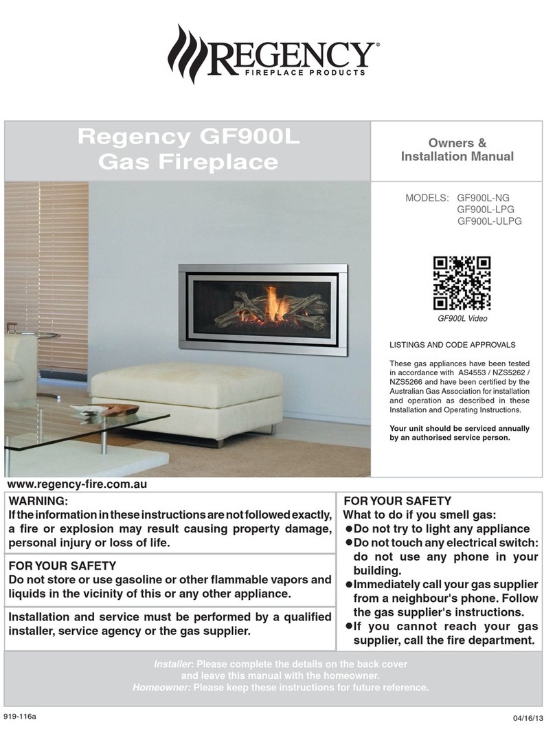 Regency GF900L-NG Quick start guide