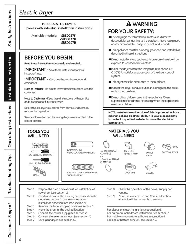 GE SBSD227F User manual