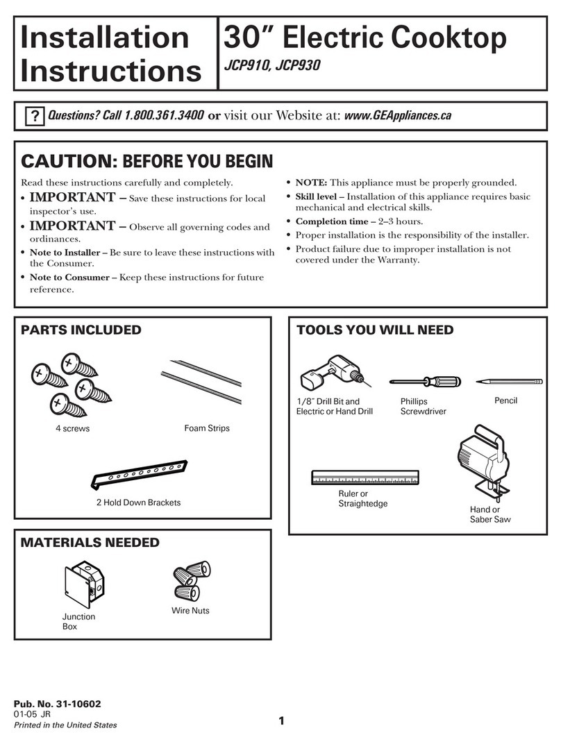 GE JCP910 User manual