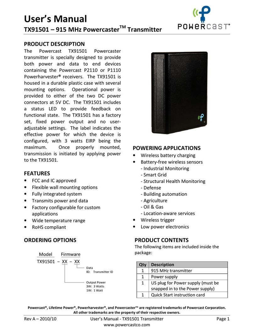 Powercast TX91501 user manual