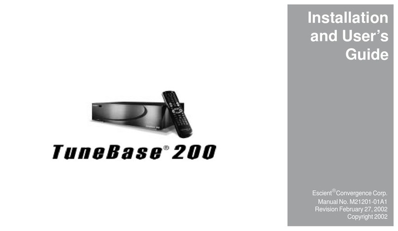 Escient TuneBase 200 Installation and user guide