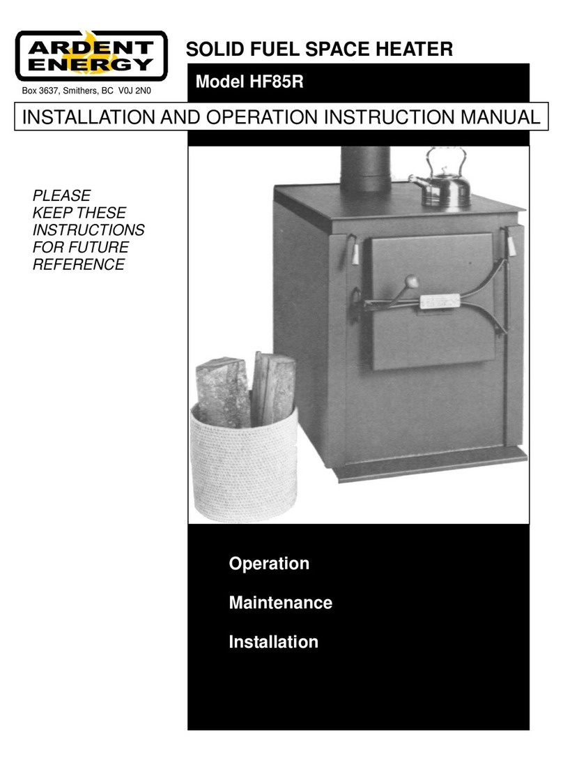 Ardent Energy HF85R Installation and operation instruction manual Ardent Energy HF85R Installation and operation instruction manual