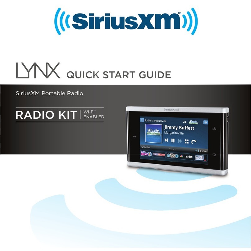 Sirius XM RAdio LYNX quick start guide