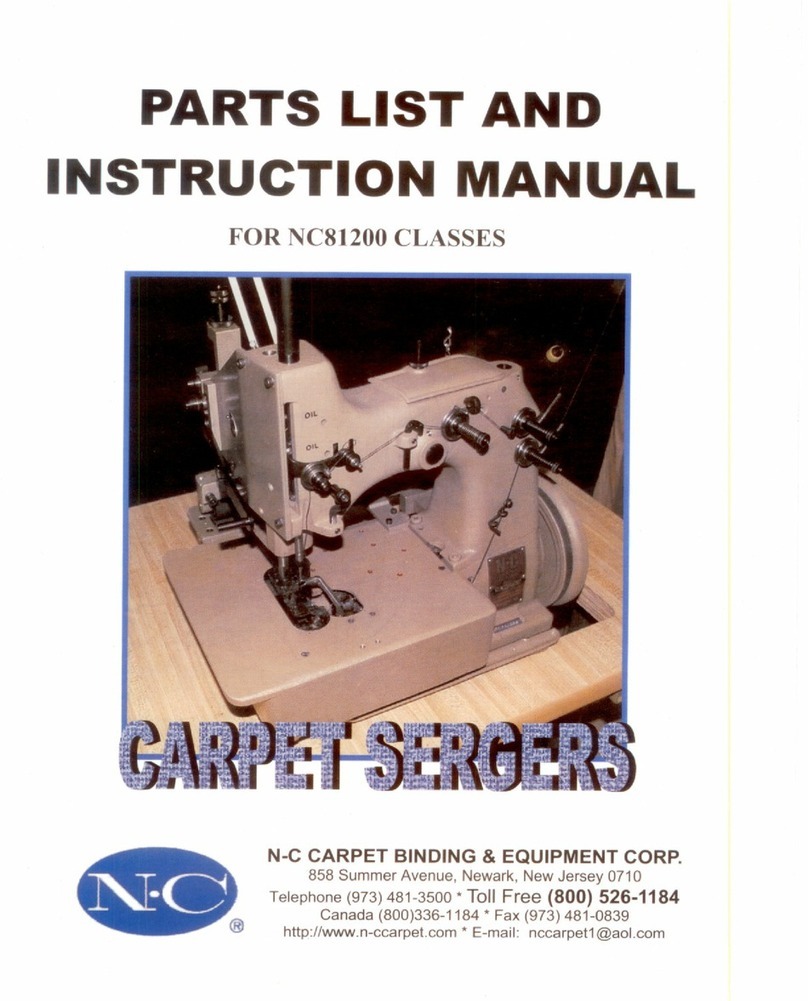 Carpet Sergers NC81200 CLASSES Parts list and instruction manual