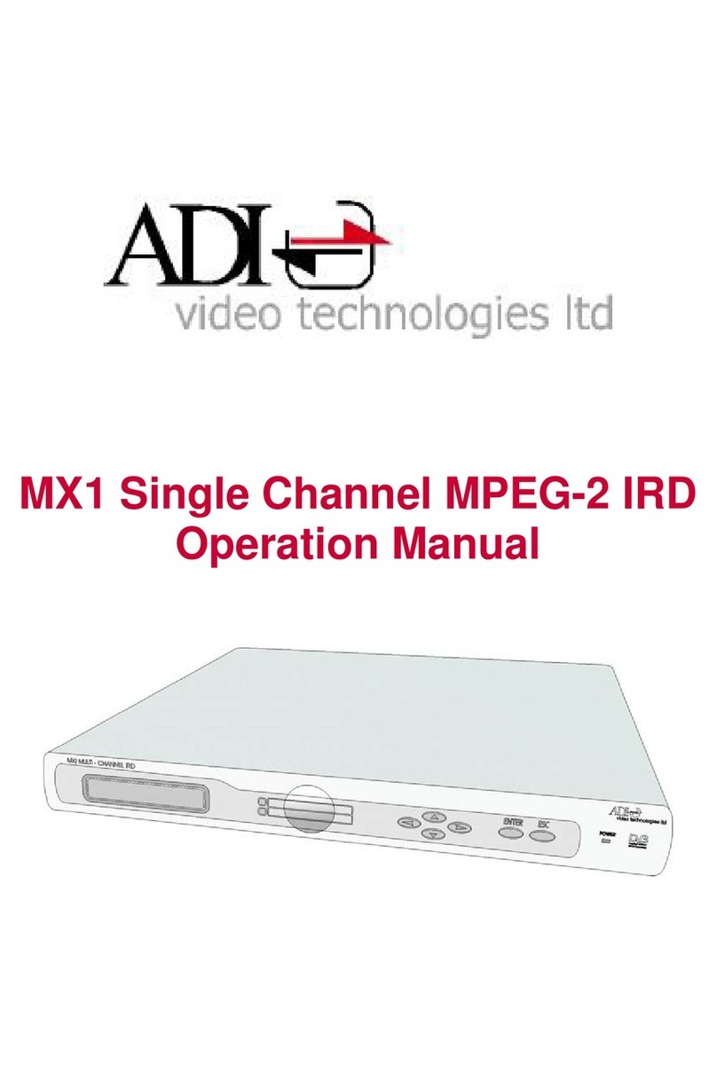 ADI Video Technologies MX1 Operation manual ADI Video Technologies MX1 Operation manual