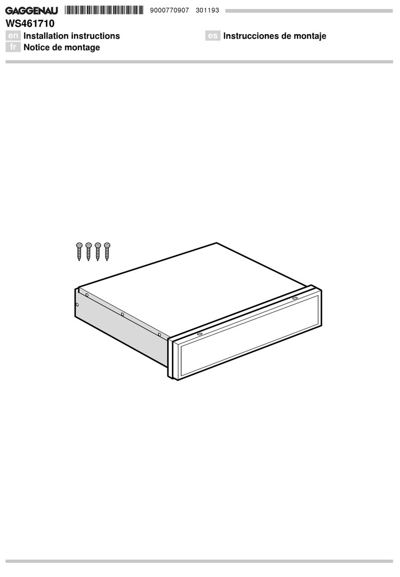 Gaggenau WS461710 installation instructions Gaggenau WS461710 installation instructions