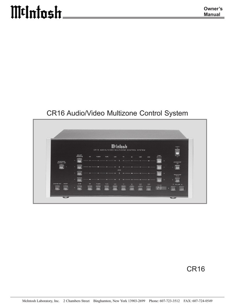 McIntosh CR16 - SERVICE User manual