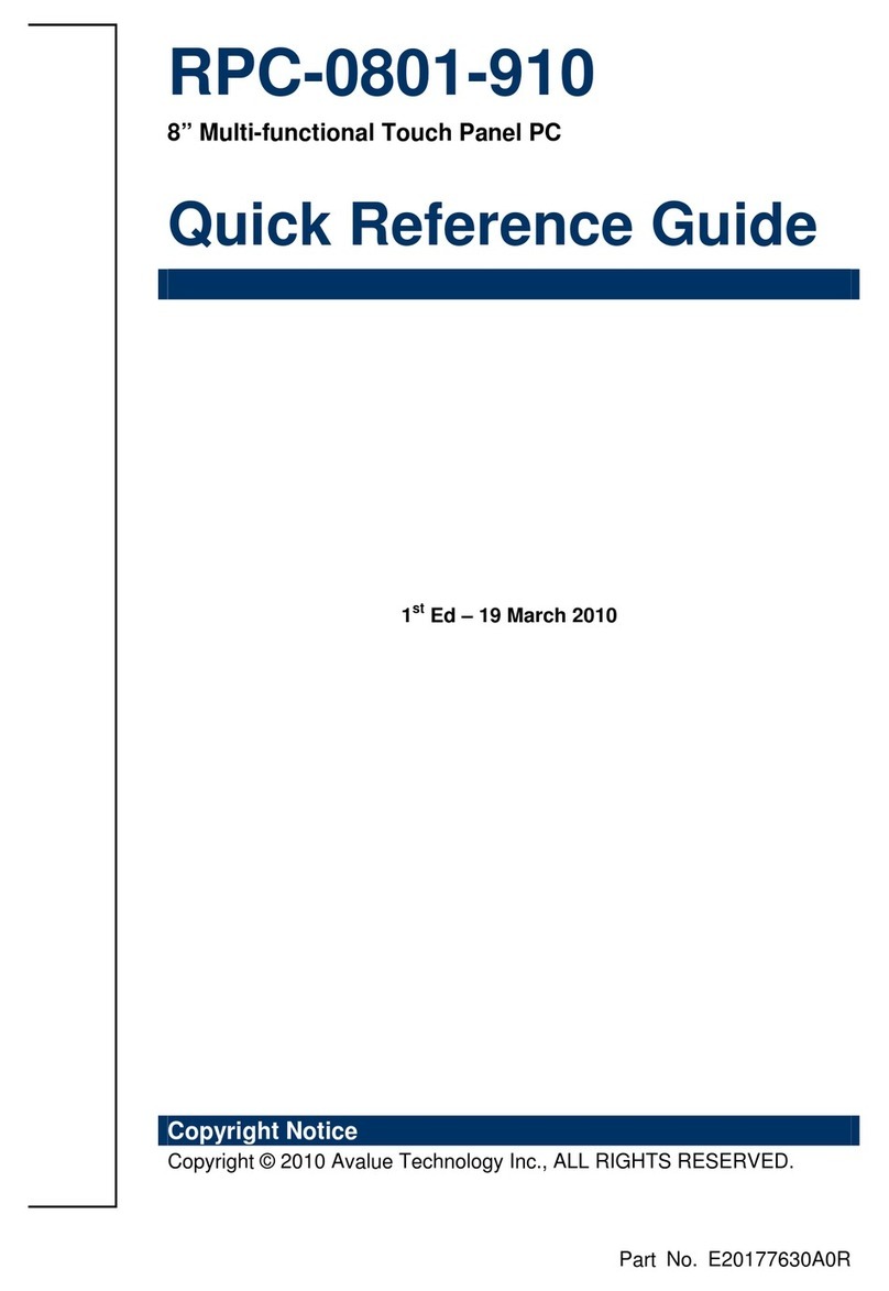 Avalue Technology RPC-0801-910 User manual