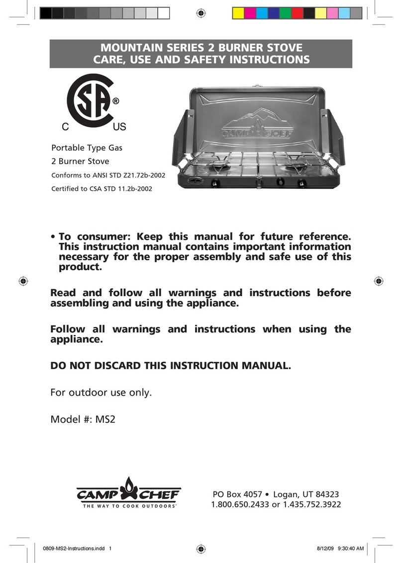 Camp Chef Mountain Series 2 Care, use and safety instructions