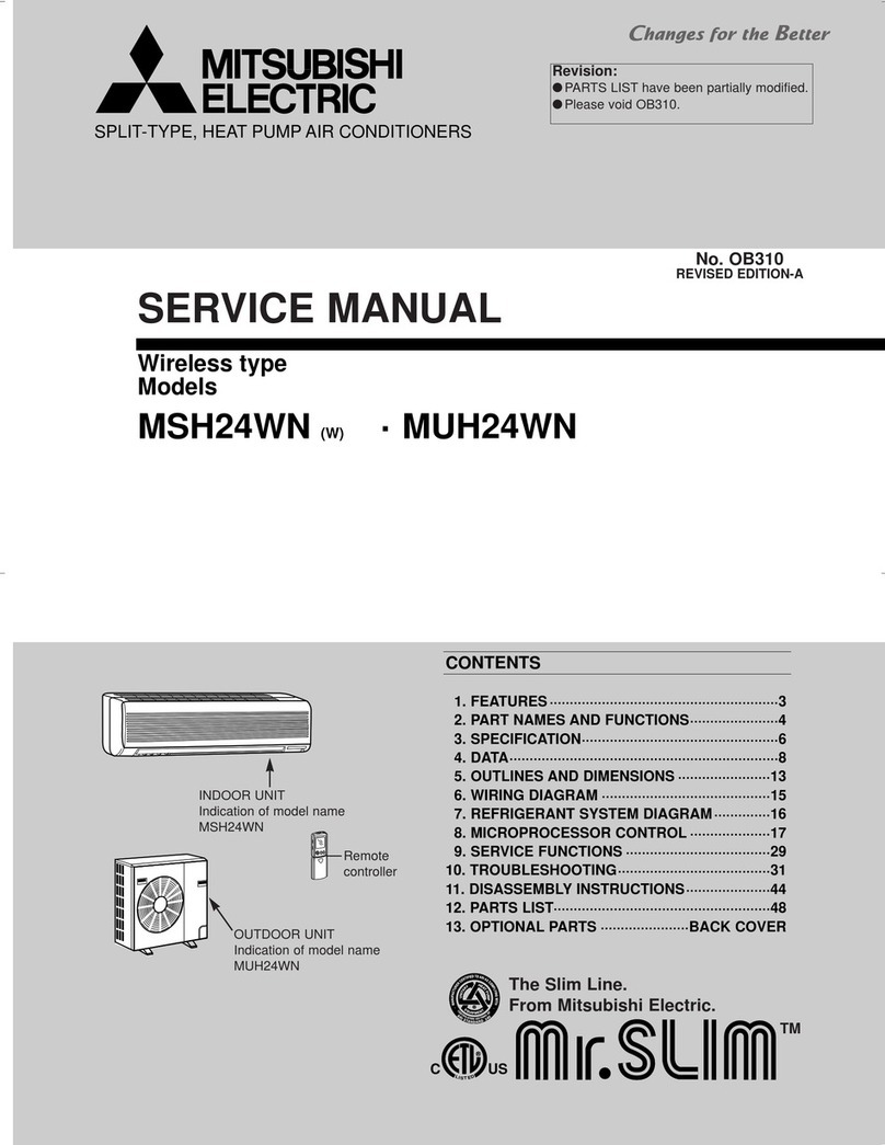 Mitsubishi Electric Mr.Slim MSH24WN User manual