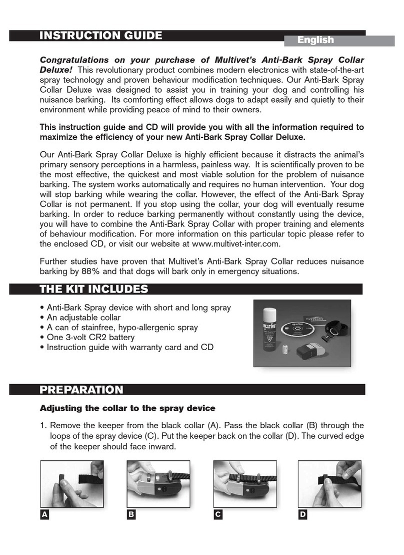 Multivets Anti-Bark Spray Collar Delux Instruction guide