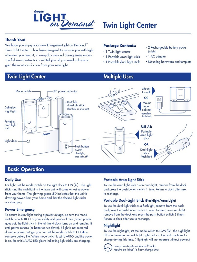 Energizer Light on Demand Twin Light Center user manual