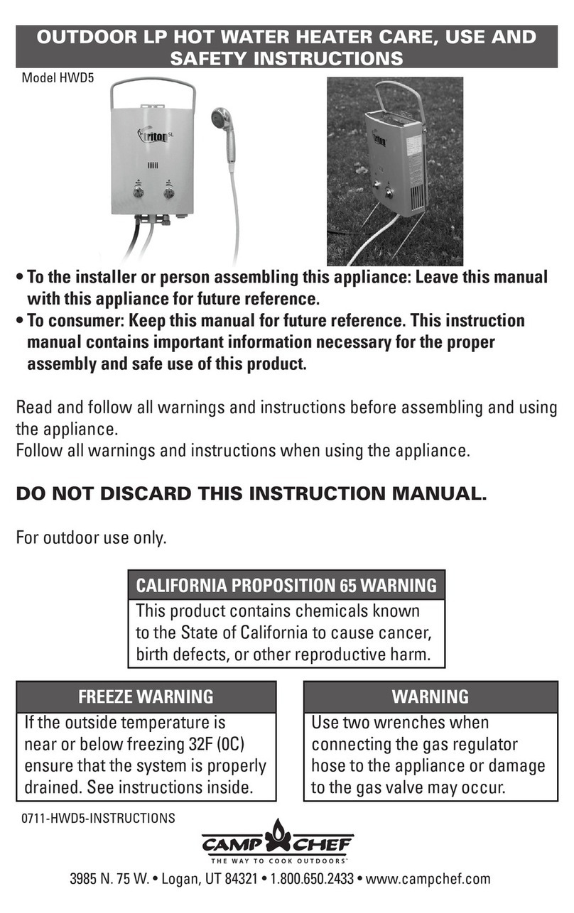 Camp Chef HWD5 Care, use and safety instructions