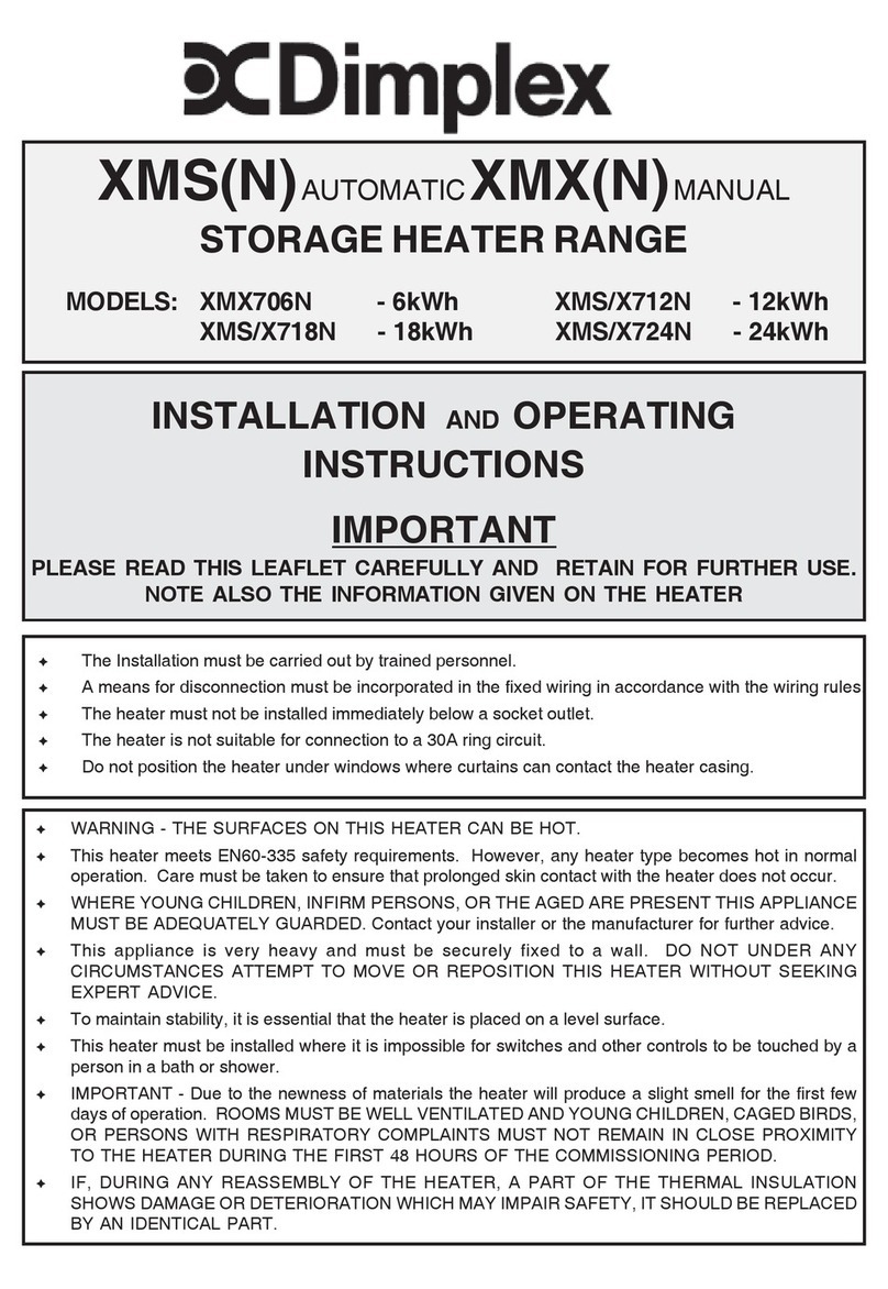 Dimplex XMX706N Installation and operating instructions