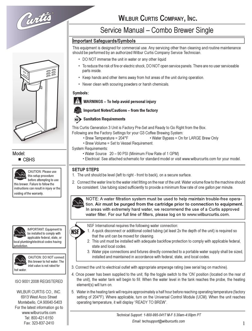 Wilbur Curtis Company CBHS User manual Wilbur Curtis Company CBHS User manual