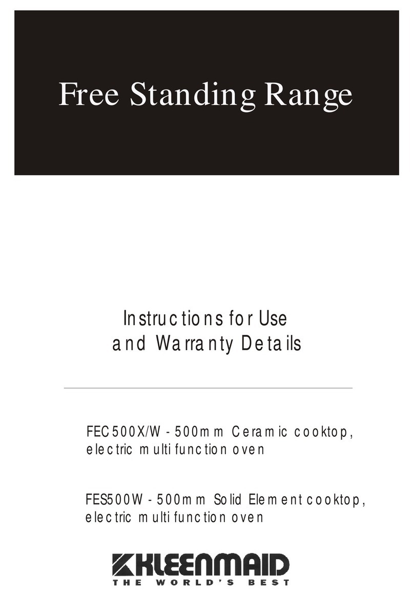 Kleenmaid FEC500X Instructions for use and warranty details
