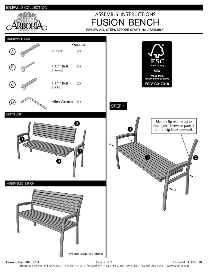 Arboria FUSION BENCH User manual