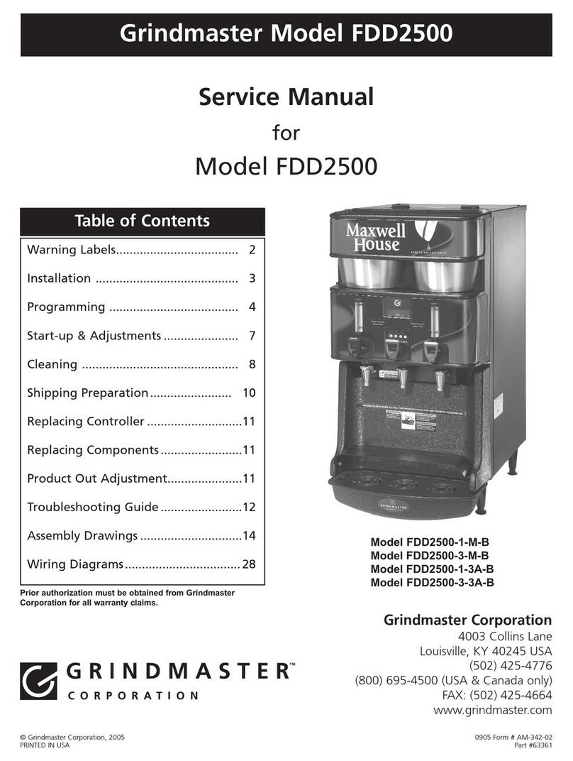 Grindmaster FDD2500-1-M-B User manual