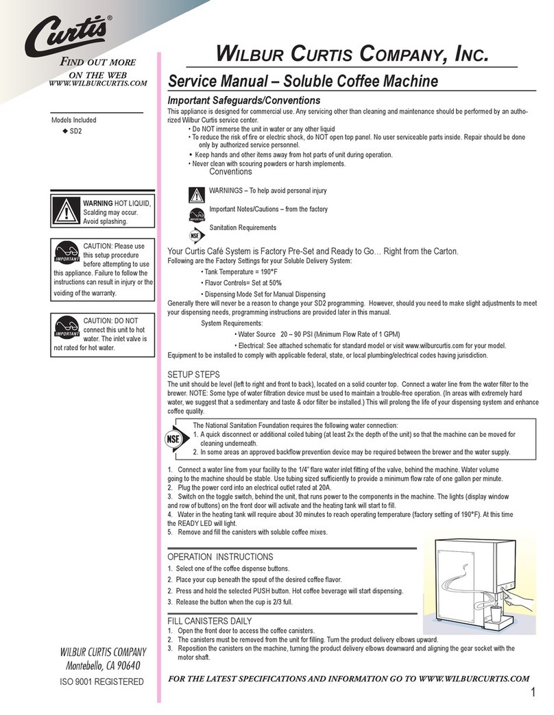 Curtis Soluble Coffee Machine User manual
