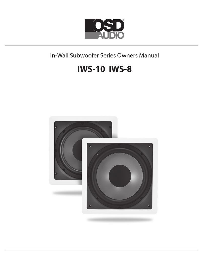 All OSD Audio In-Wall Subwoofer IWS-10 owner's manual