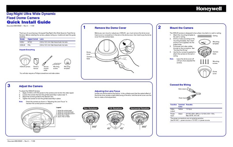 Honeywell HD3UX Quick install guide